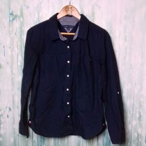 Tommy Hilfiger Dark Blue Long Sleeve Shirt Large